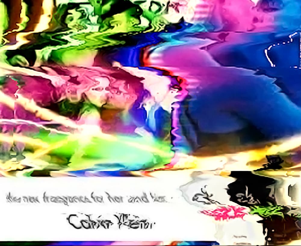 Digital interference pattern overlaying fashion photography
