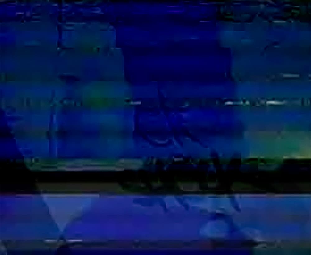 Analog TV distortion effect on fashion imagery