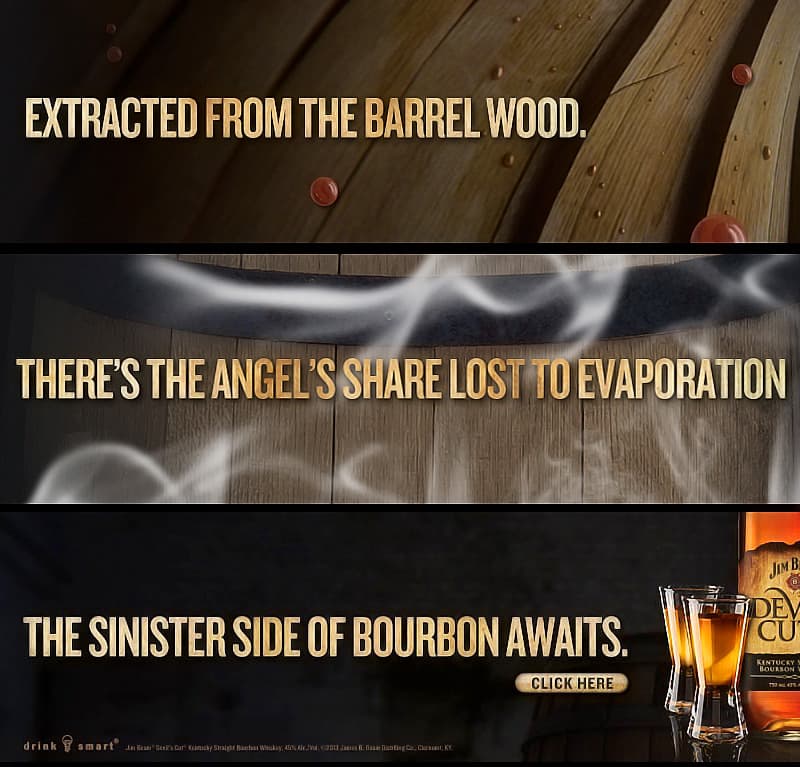 Rich media display ad for Jim Beam with interactive elements