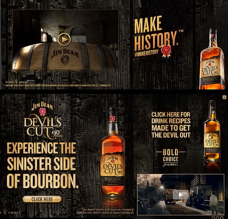 Rich media display ad variation for Jim Beam campaign